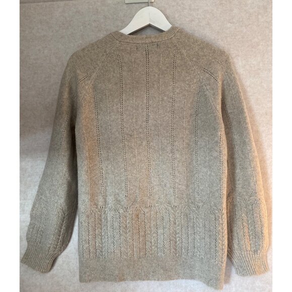 Briggs Beige Button-Up Cardigan Sweater M Women Soft Ribbed Fabric Brown Buttons - Picture 2 of 11